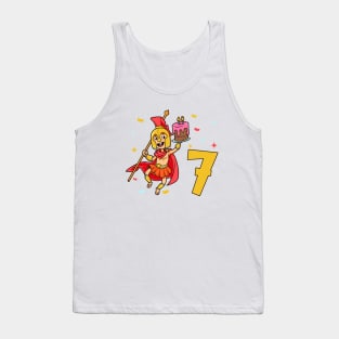 I am 7 with Spartan - kids birthday 7 years old Tank Top